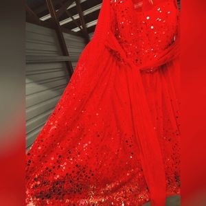 Red Tulle sequin Dress